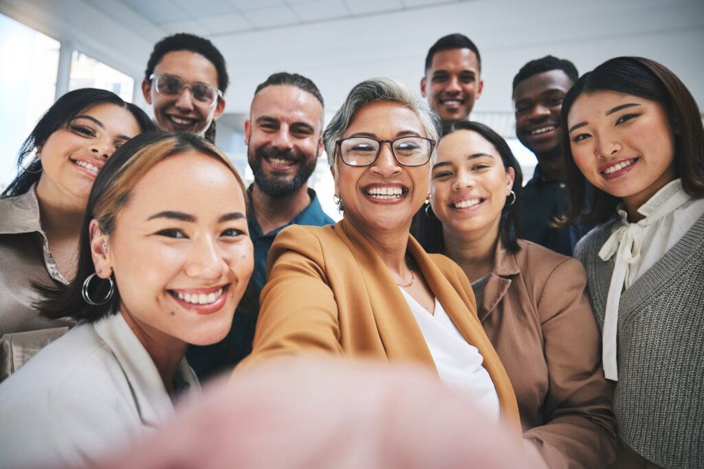 happy employees in human resources