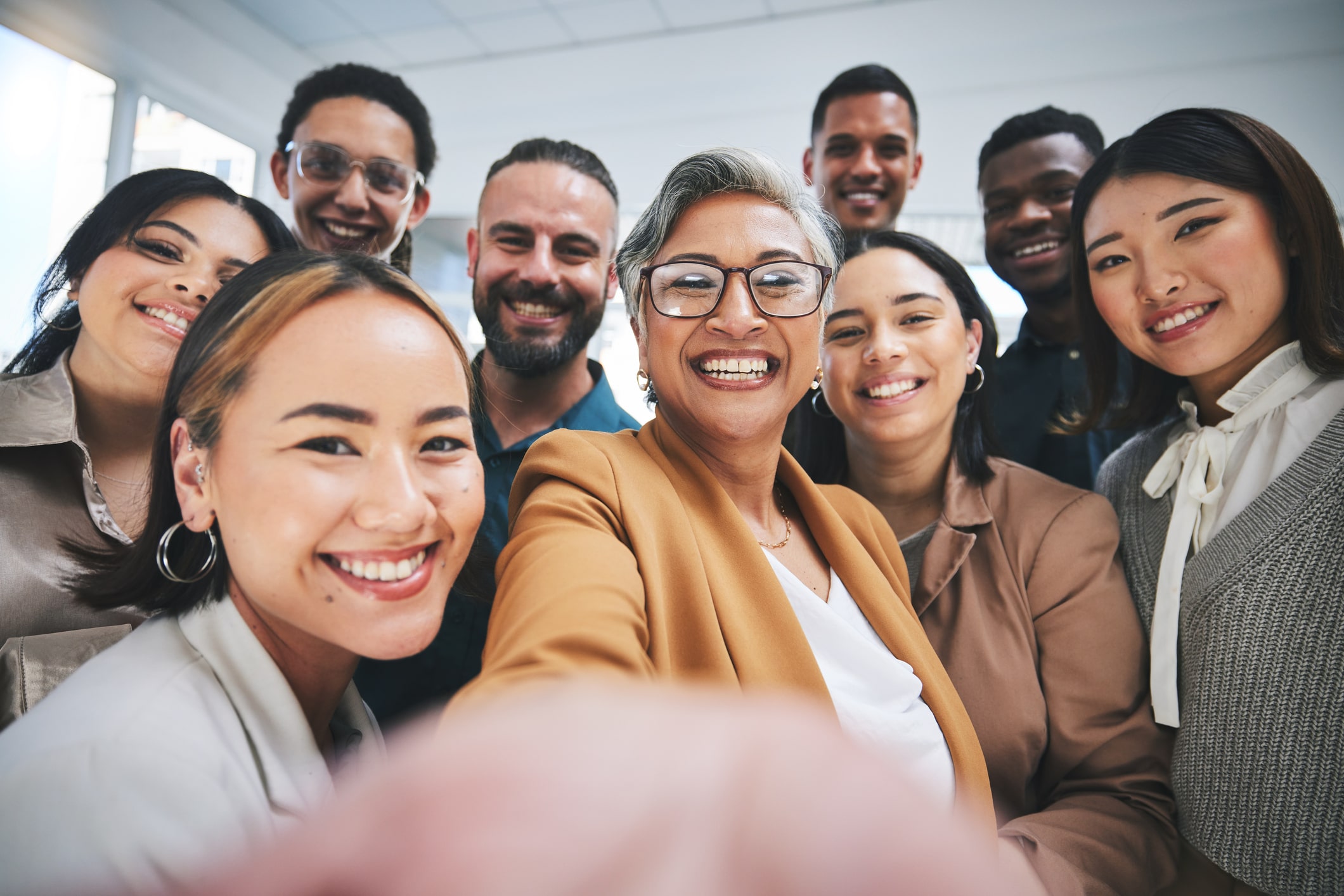 happy employees in human resources